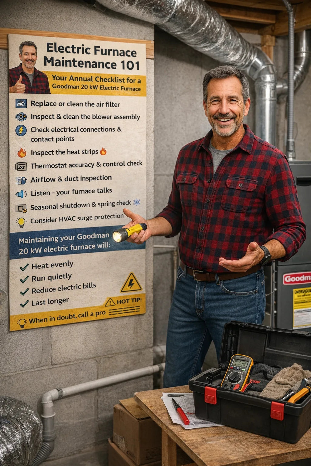 Electric Furnace Maintenance 101: Your Annual Checklist for a Goodman 20 kW Electric Furnace
