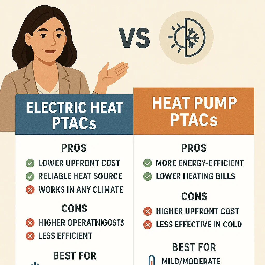 Electric Heat vs. 🌡️ Heat Pump PTACs: Which Is Better for Your Space?