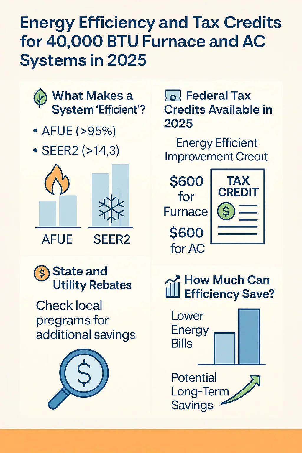 Energy Efficiency and Tax Credits for 40,000 BTU Furnace and AC Systems in 2025
