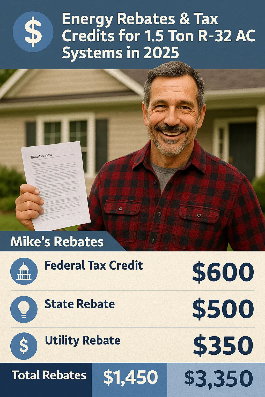 Energy Rebates & Tax Credits for 1.5 Ton R-32 AC Systems in 2025