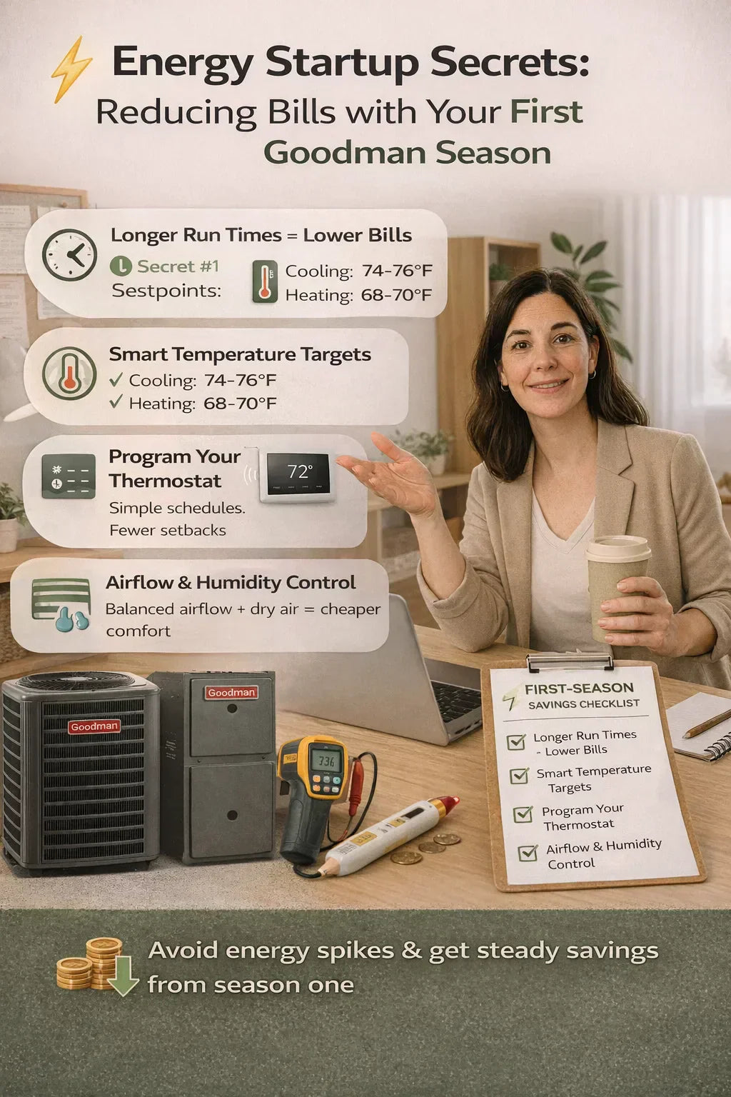 Energy Startup Secrets: Reducing Bills with Your First Goodman Season