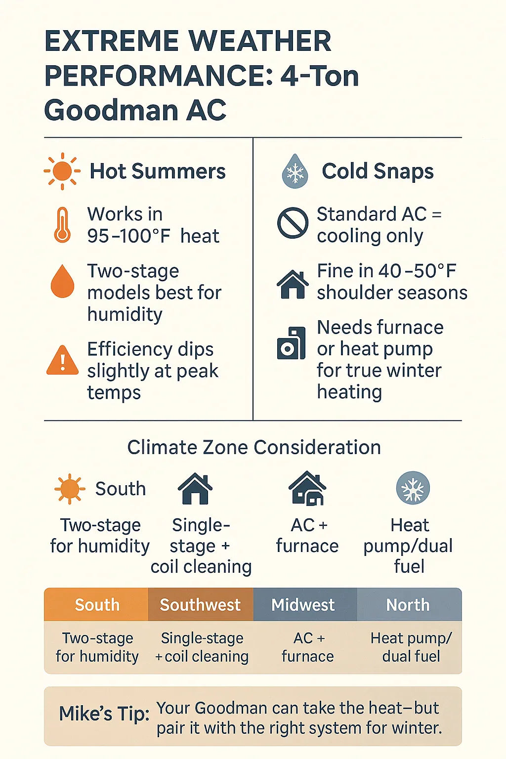 Extreme Weather Performance Can a 4-Ton Goodman AC Handle Hot Summers & Cold Snaps