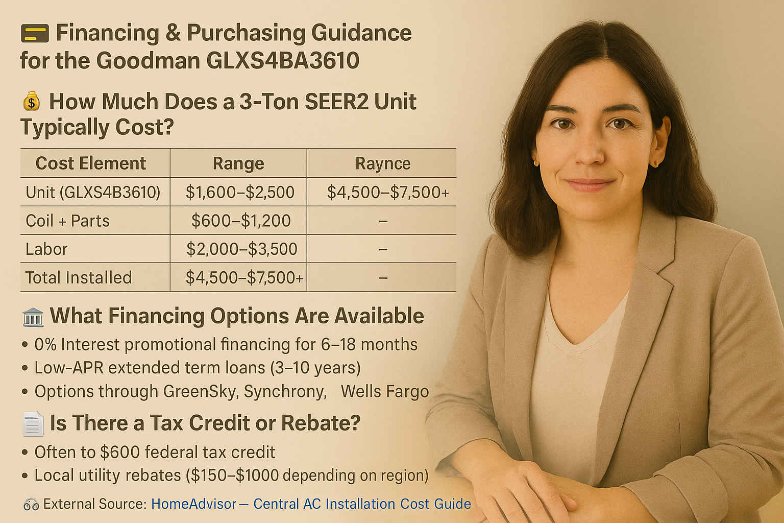Financing & Purchasing Guidance for the Goodman GLXS4BA3610