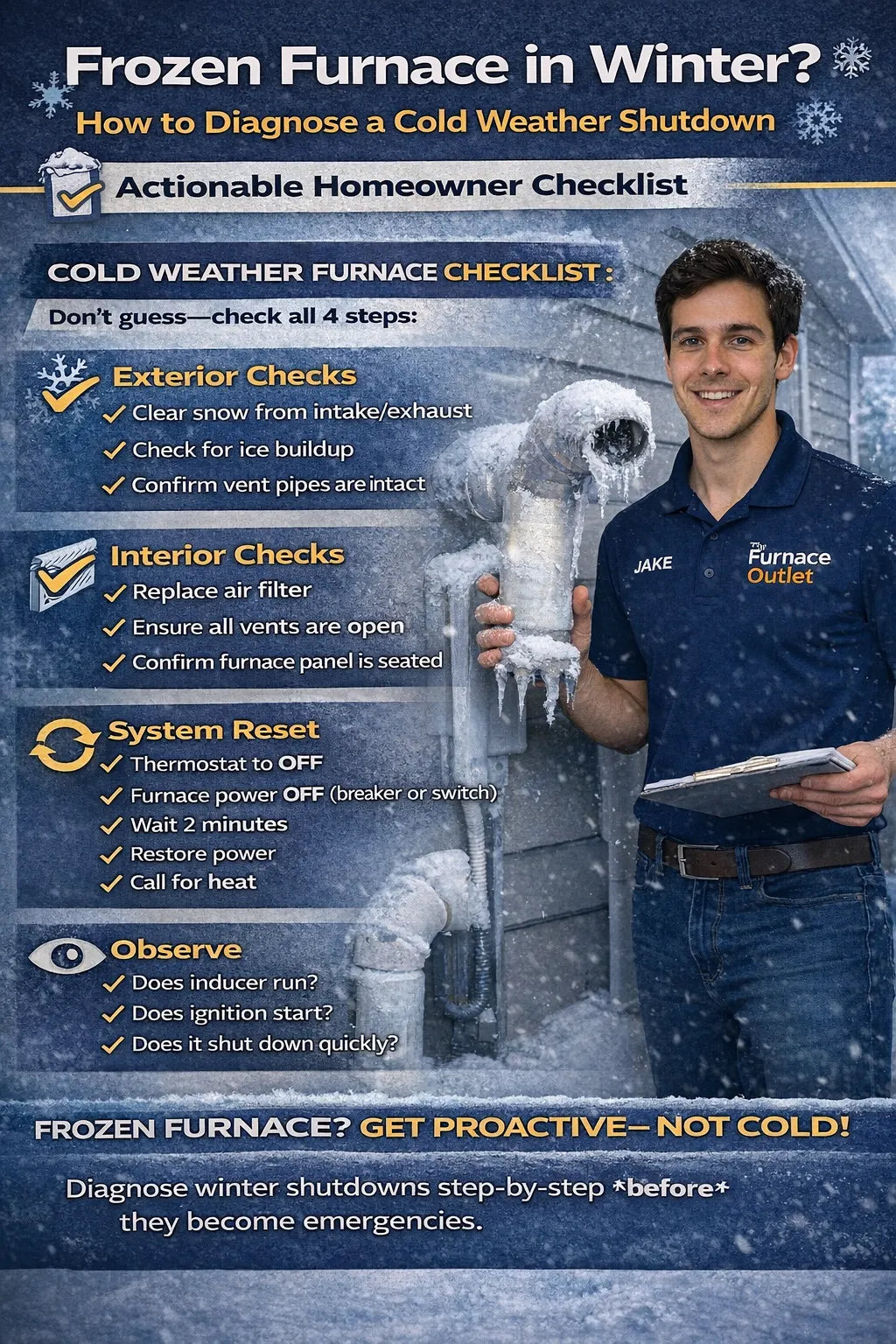 Frozen Furnace in Winter? How to Diagnose a Cold Weather Shutdown - Actionable homeowner checklist.