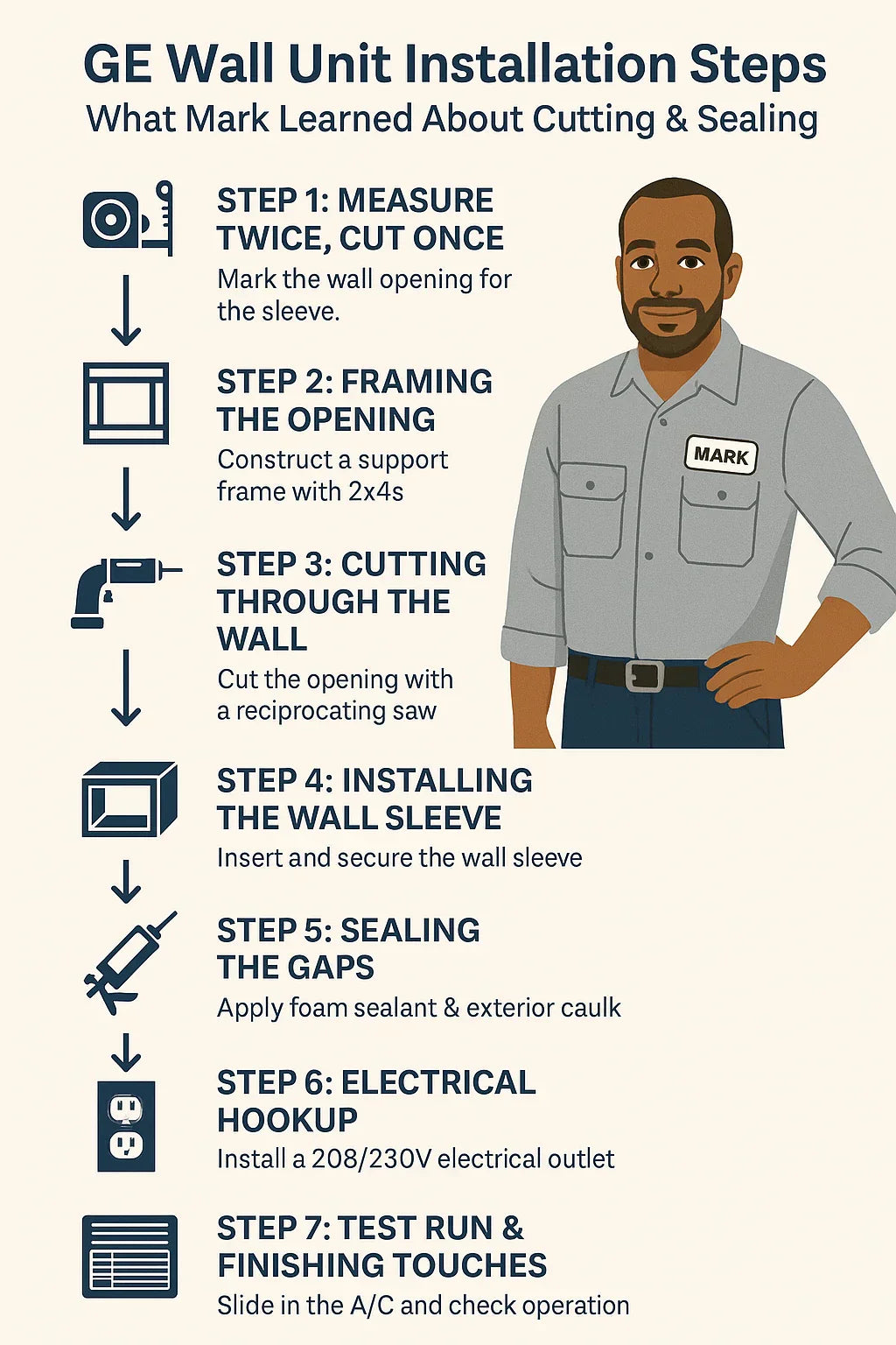 GE Wall Unit Installation Guide: What Mark Learned About Cutting & Sealing
