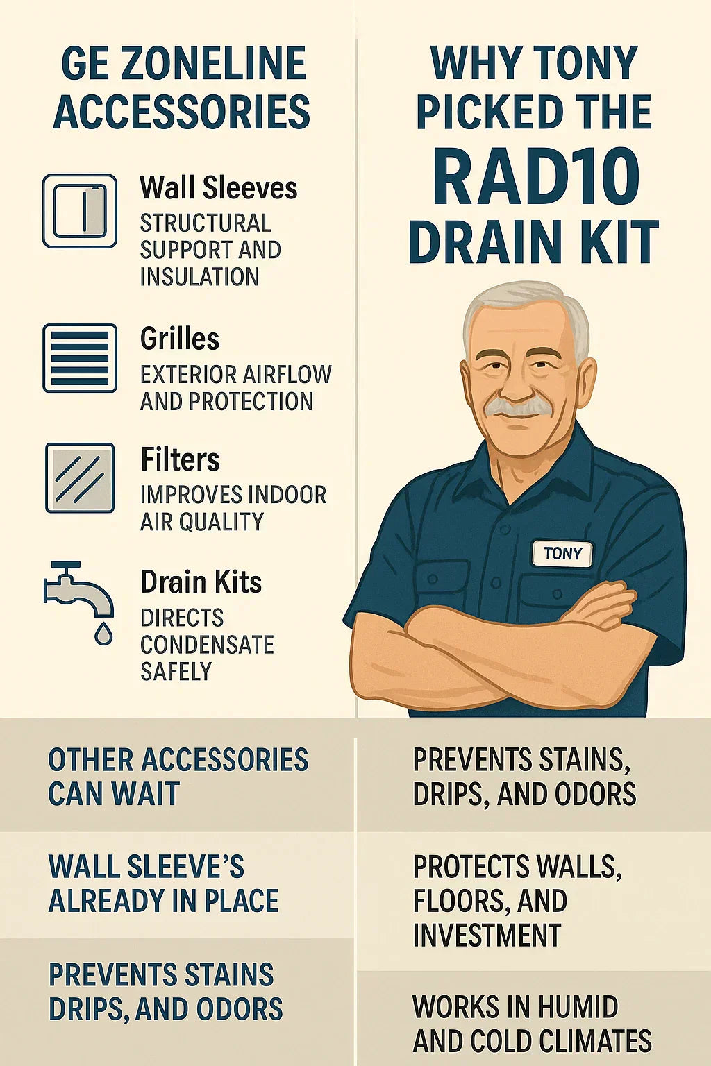 GE Zoneline Accessories Compared Why Tony Picked the RAD10 Drain Kit