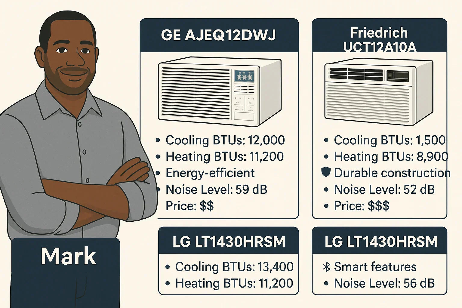 GE vs. Friedrich vs. LG: Comparing Top Through-the-Wall Units with Heat