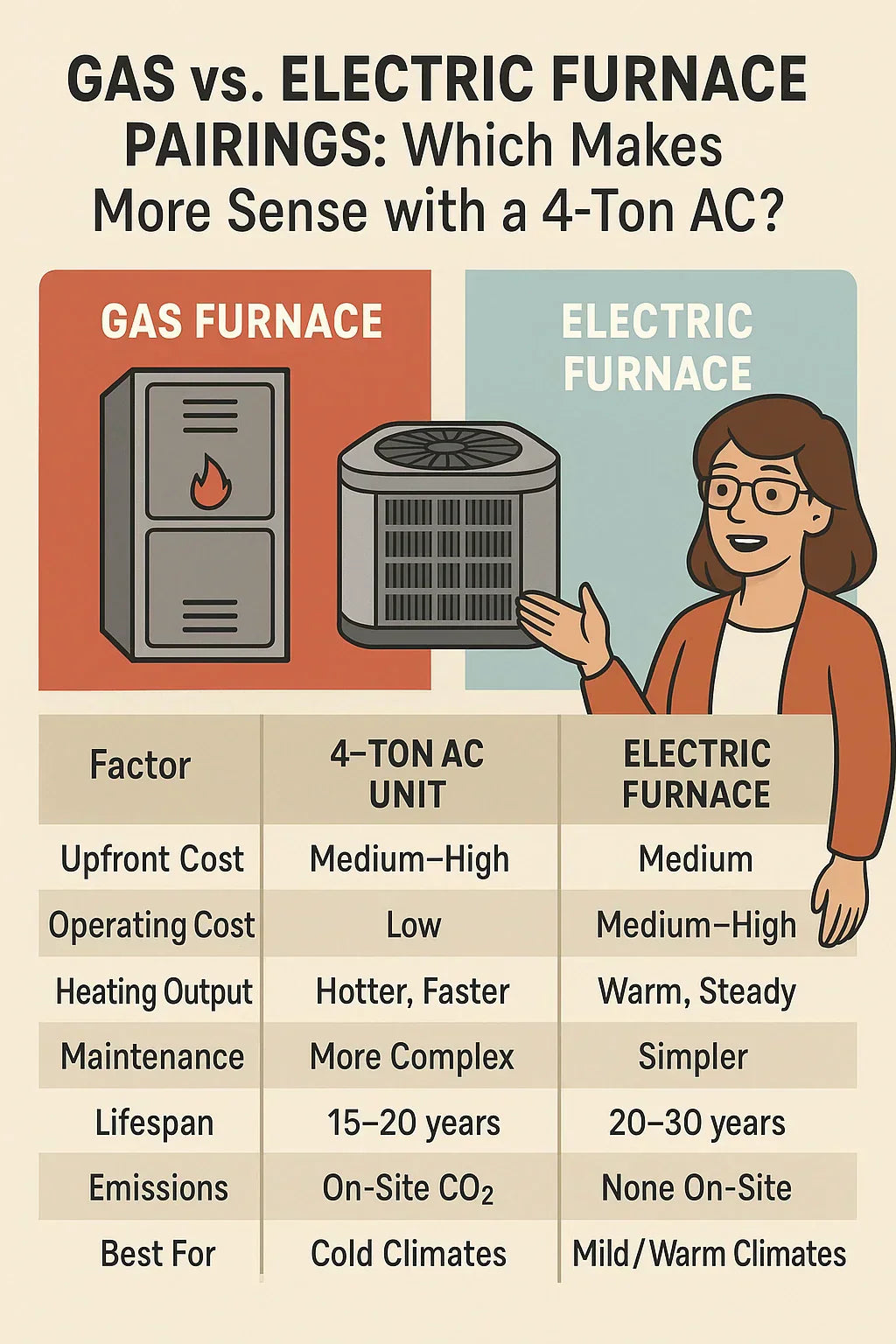Gas vs. Electric Furnace Pairings: Which Makes More Sense with a 4-Ton AC?