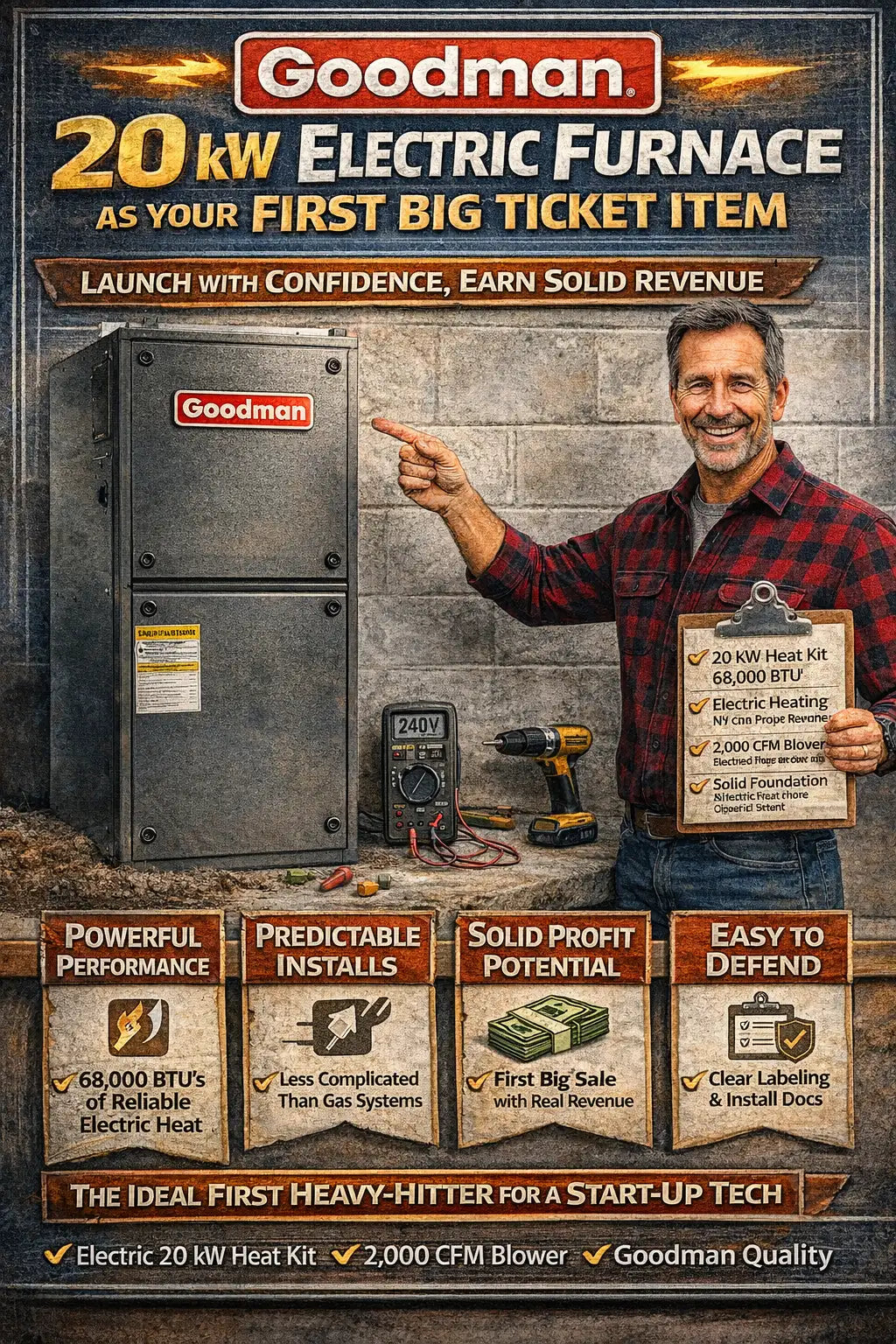 Goodman 20 kW Electric Furnace as Your First Big Ticket Item