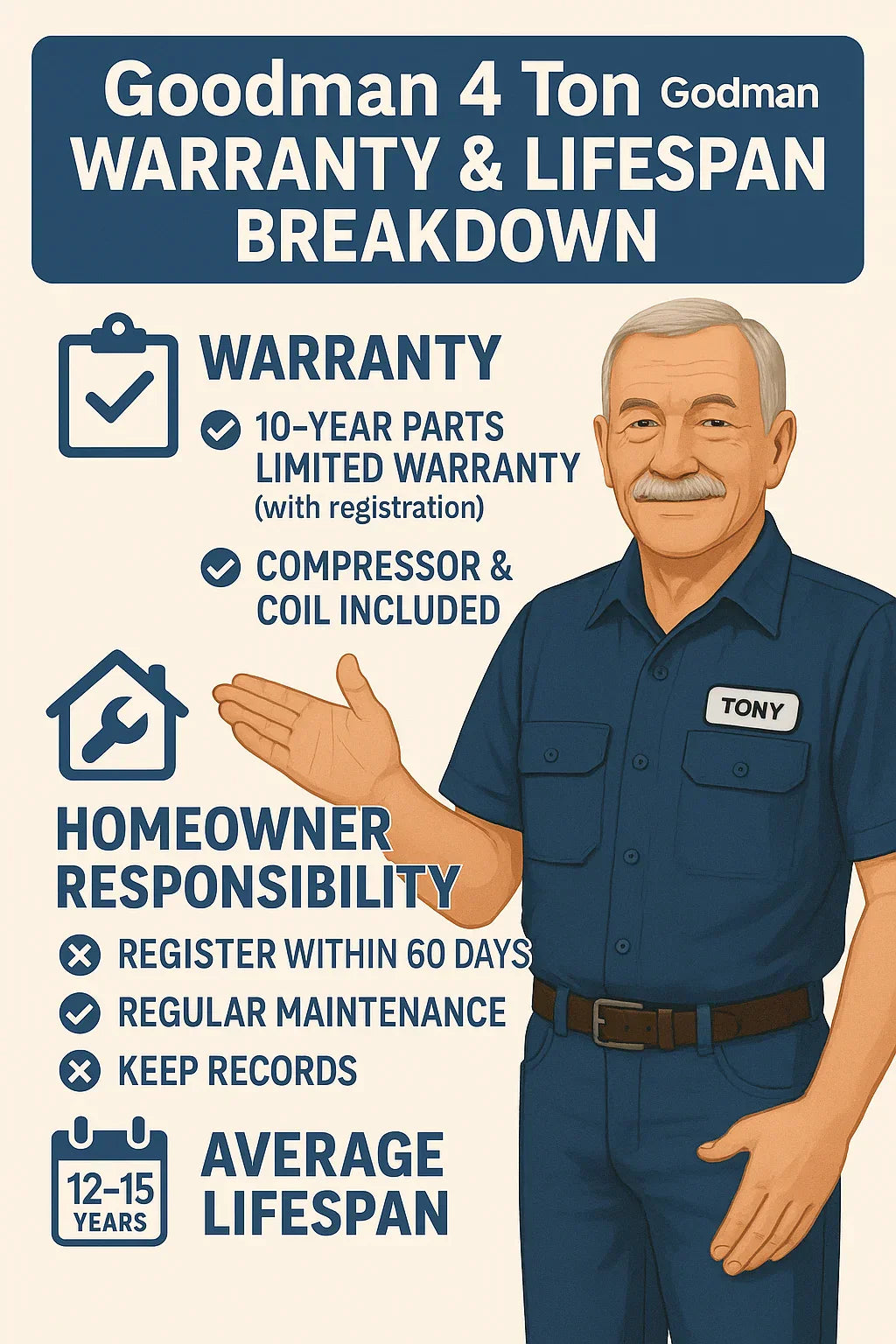 Goodman Warranty & Lifespan: What to Expect from a 4 Ton System