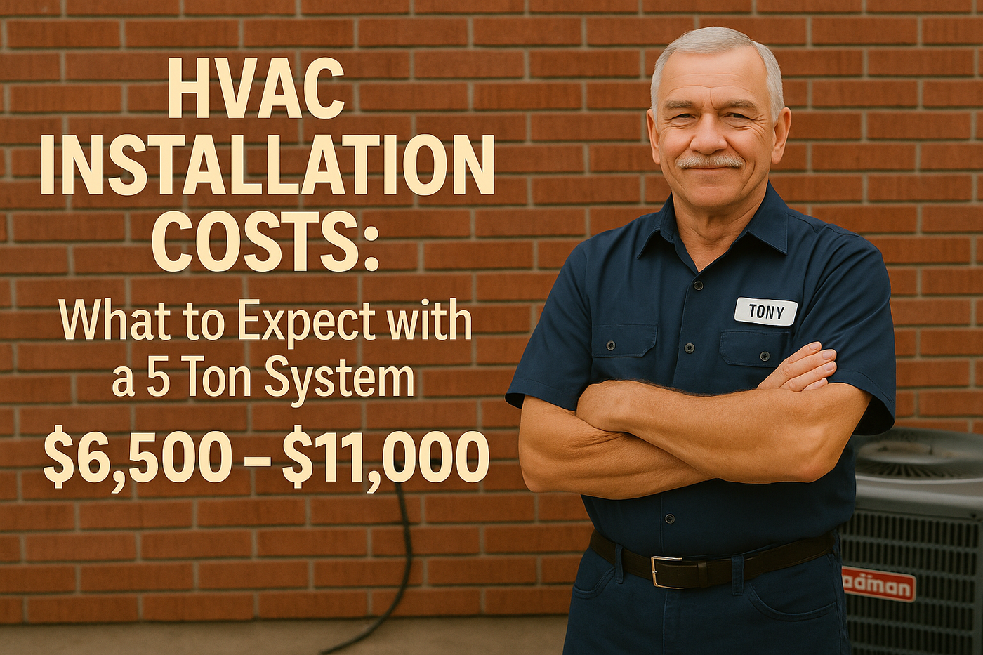 HVAC Installation Costs: What to Expect with a 5 Ton System. No surprises—just Tony’s straight talk on what really goes into the price.
