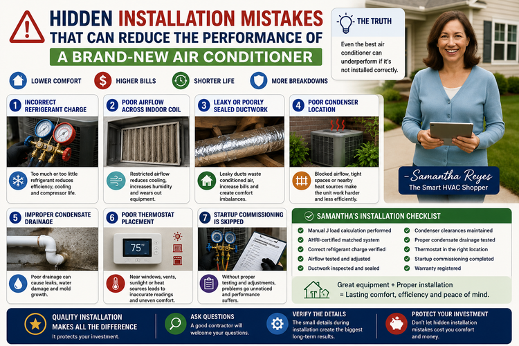 Hidden Installation Mistakes That Can Reduce the Performance of a Brand-New Air Conditioner