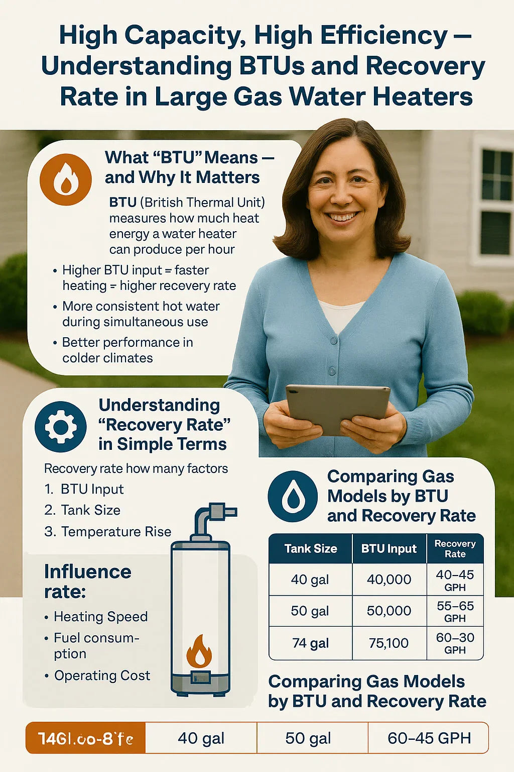 High Capacity, High Efficiency — Understanding BTUs and Recovery Rate in Large Gas Water Heaters