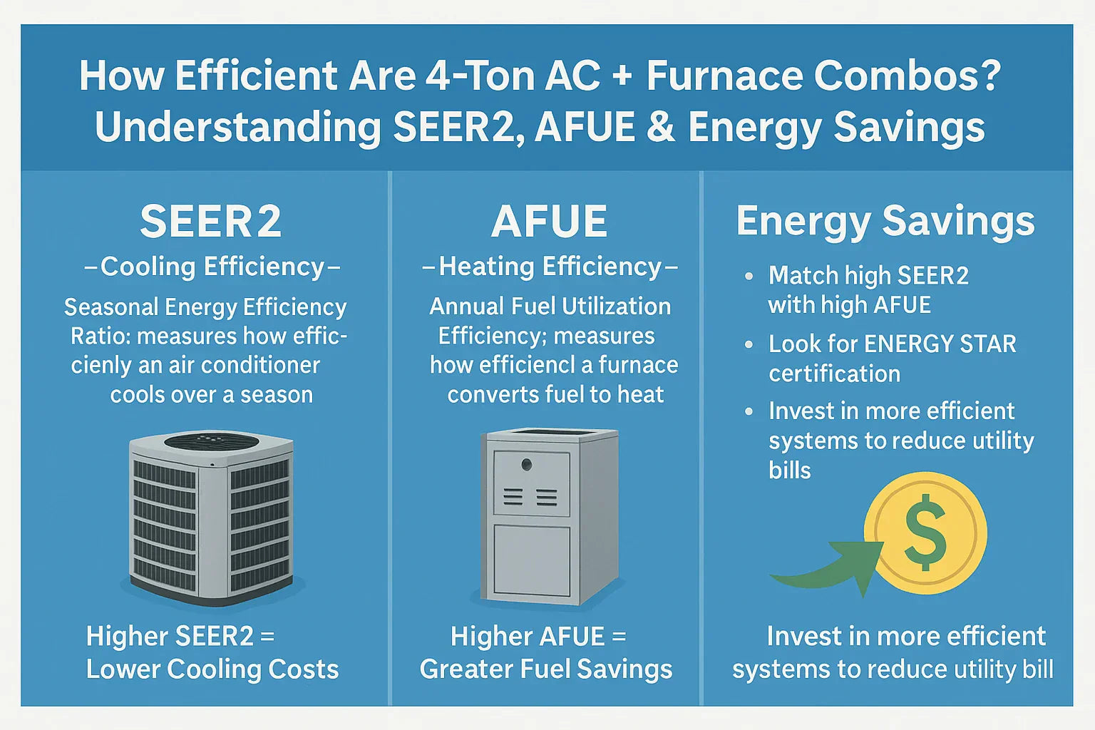How Efficient Are 4-Ton AC + Furnace Combos Understanding SEER2, AFUE & Energy Savings