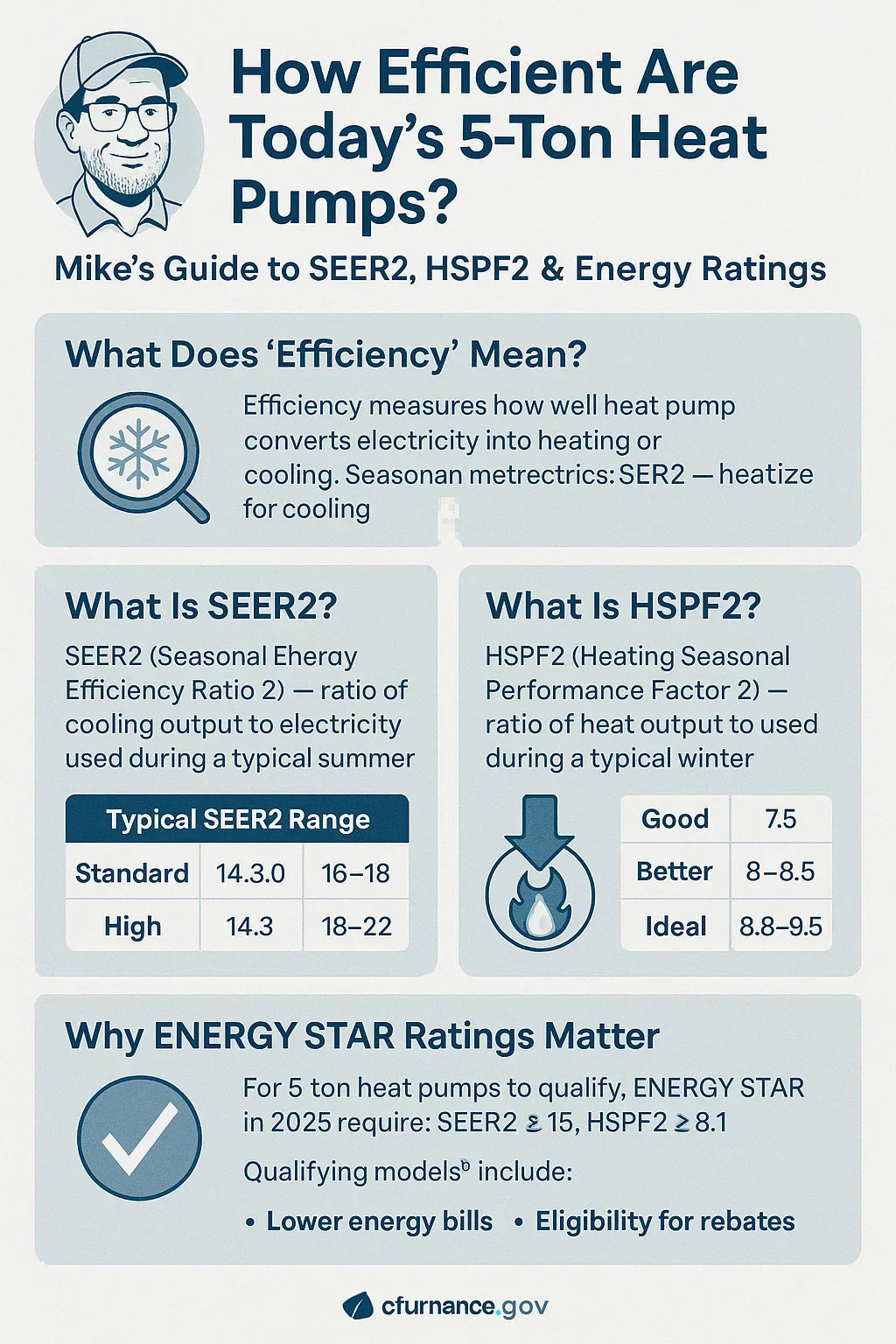 How Efficient Are Today’s 5-Ton Heat Pumps? Understanding SEER2, HSPF2 & Energy Ratings