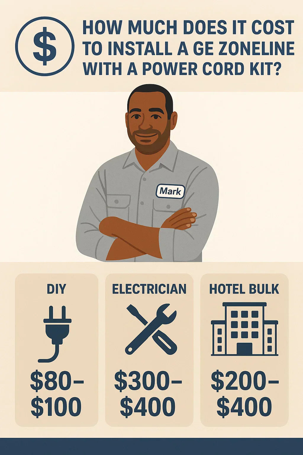 How Much Does It Cost to Install a GE Zoneline with a Power Cord Kit?