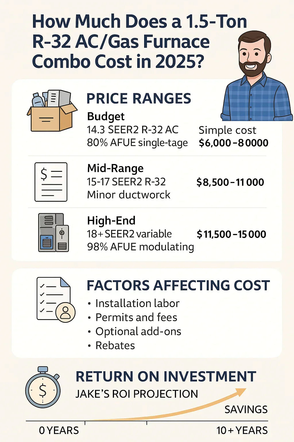How Much Does a 1.5-Ton R-32 AC/Gas Furnace Combo Cost in 2025?