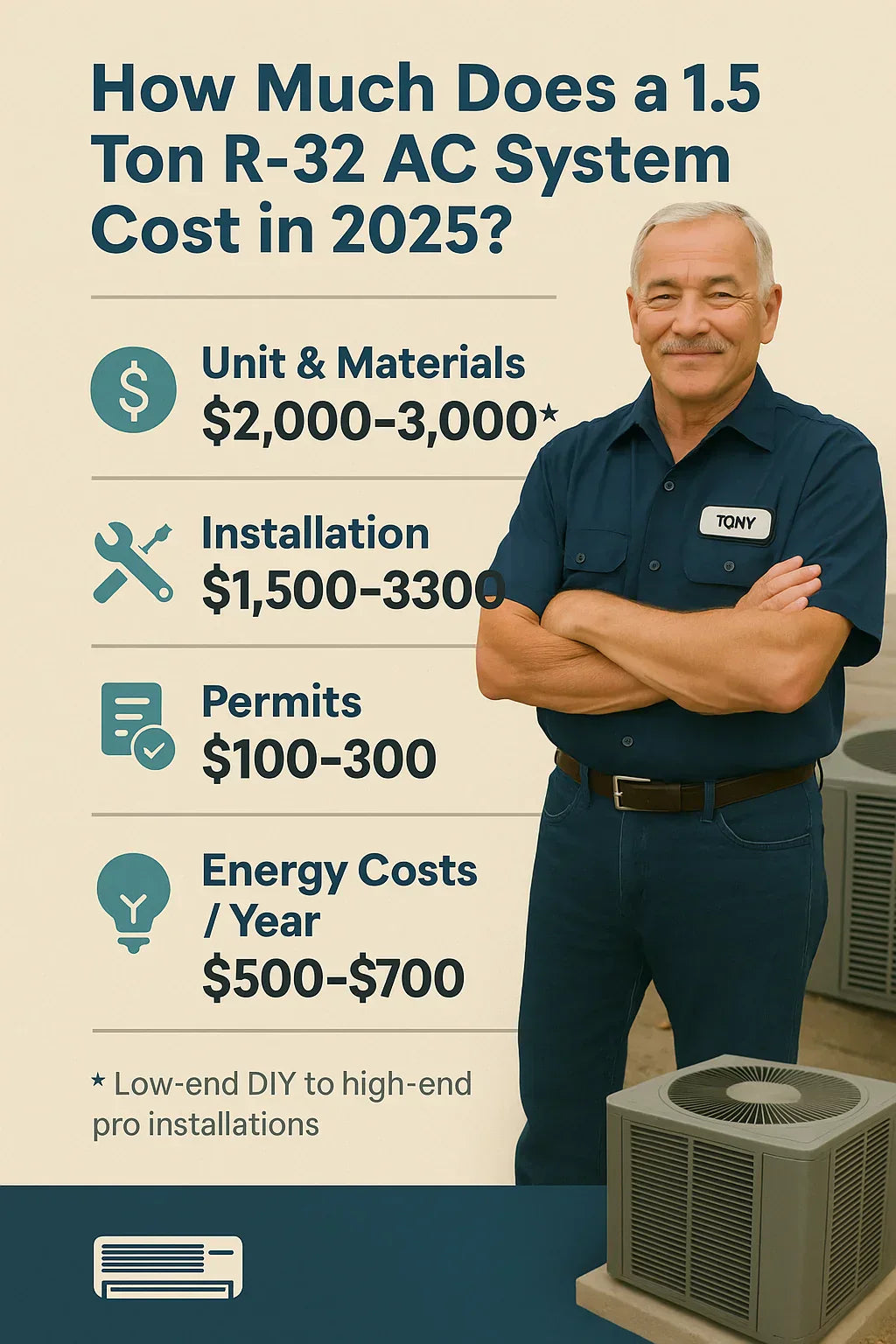 How Much Does a 1.5 Ton R-32 AC System Cost in 2025