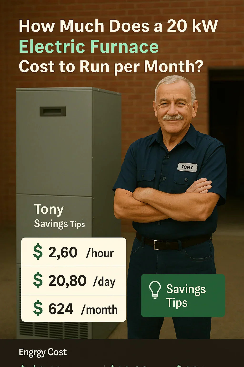 How Much Does a 20 kW Electric Furnace Cost to Run per Month? Energy Usage Breakdown & Savings Tips