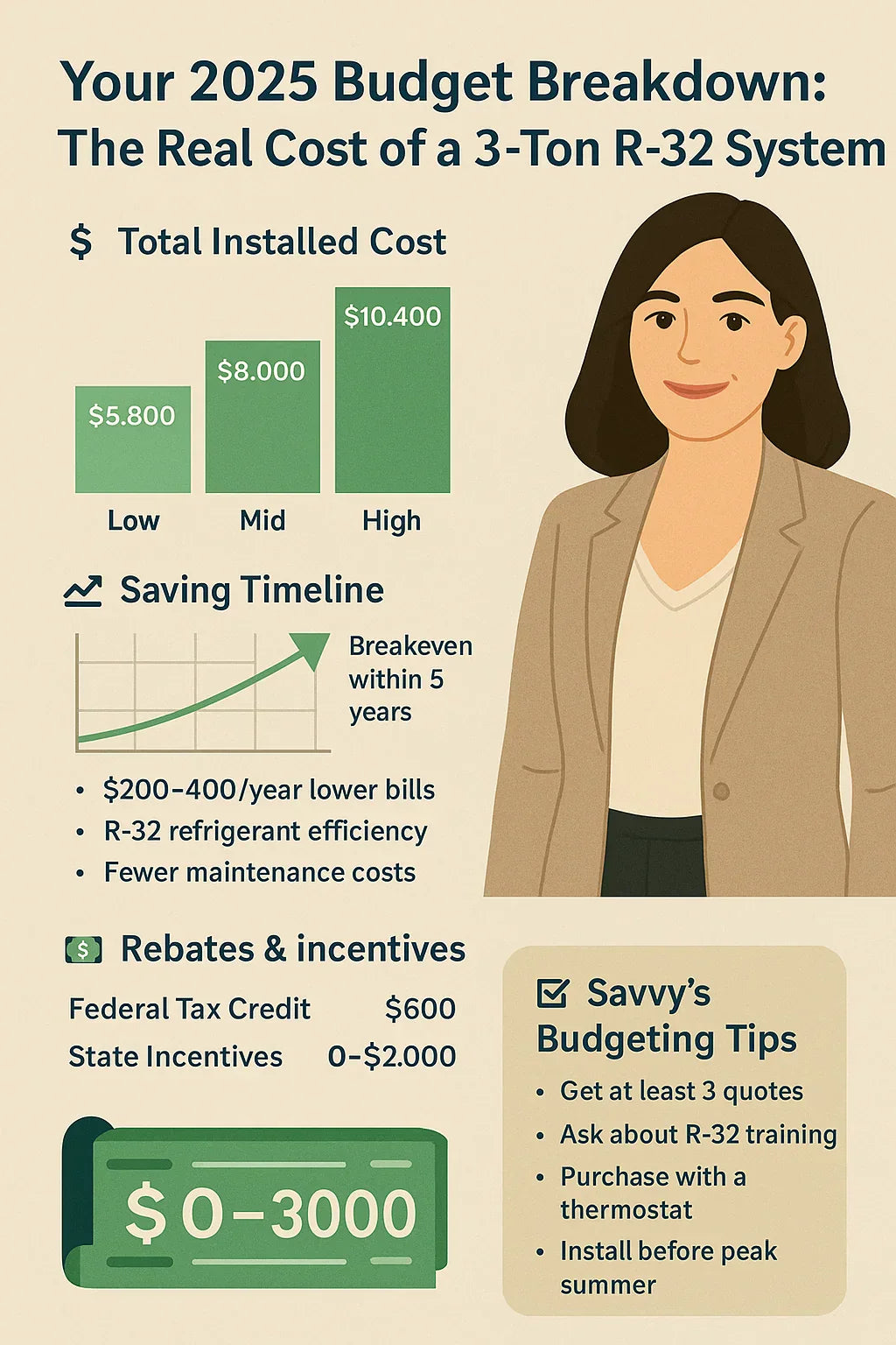 How Much Does a 3-Ton R-32 AC System Cost in 2025 Real Budgeting Tips