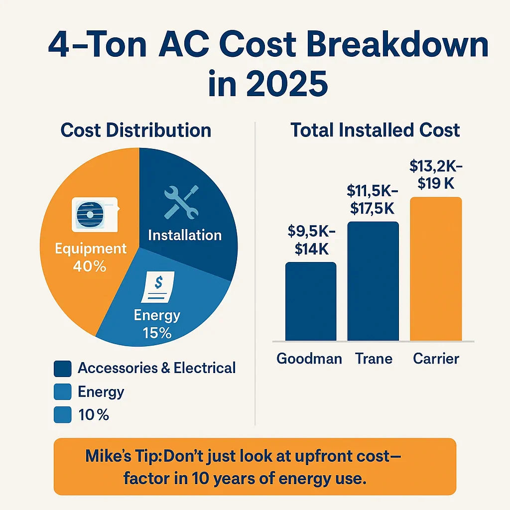 How Much Does a 4-Ton AC Cost in 2025? Equipment, Labor & Energy Use Explained
