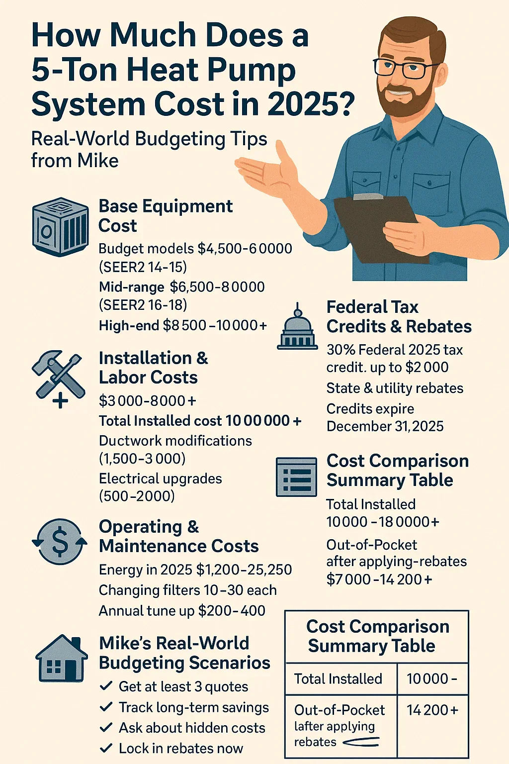 How Much Does a 5-Ton Heat Pump System Cost in 2025? Real-World Budgeting Tips