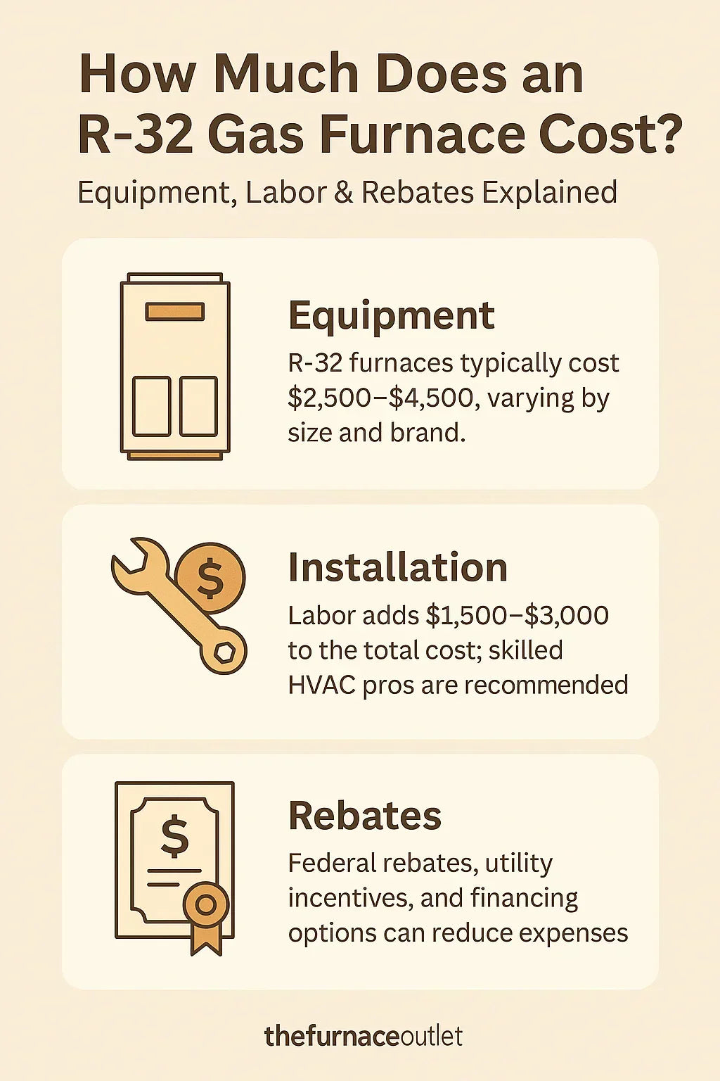 How Much Does an R-32 Gas Furnace Cost? Equipment, Labor & Rebates Explained