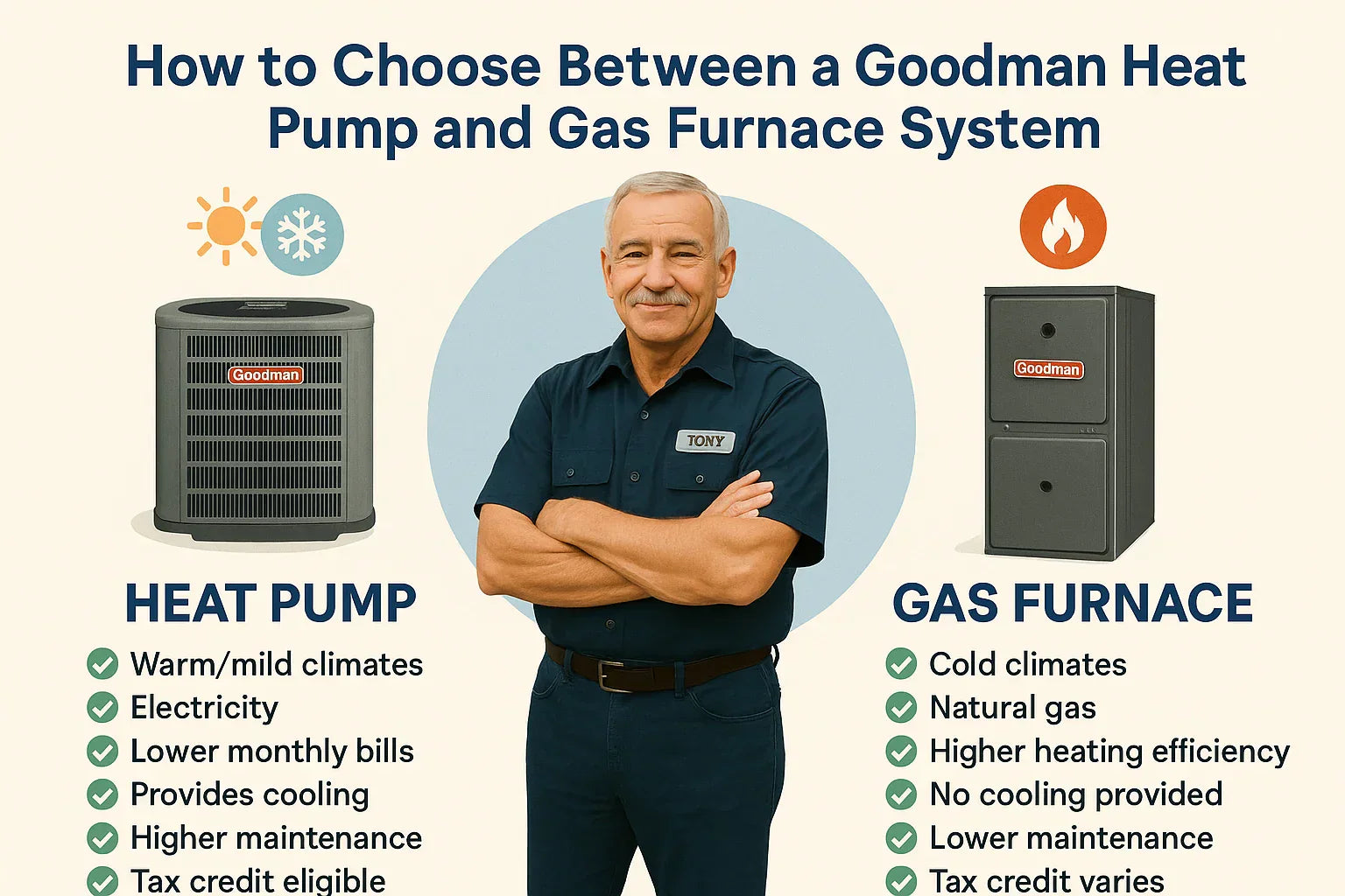 How to Choose Between a Goodman Heat Pump and Gas Furnace System