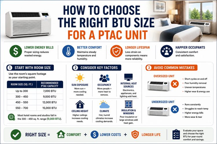 How to Choose the Right BTU Size for a PTAC Unit