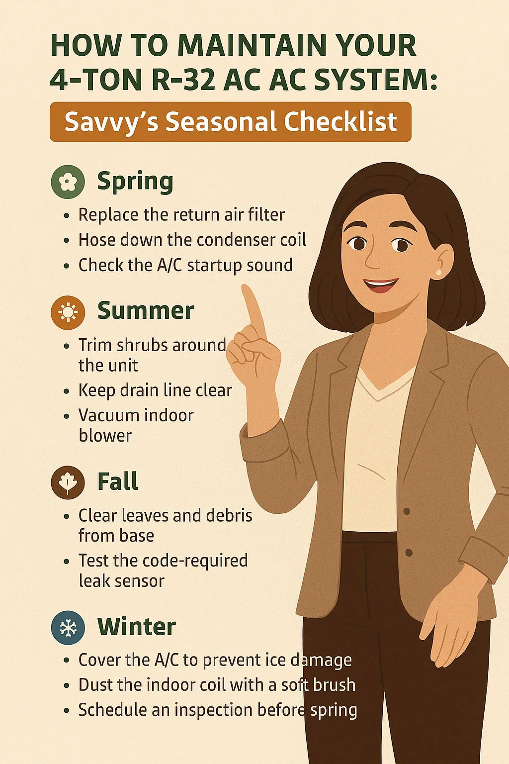 How to Maintain Your 4-Ton R-32 AC System Savvy’s Seasonal Checklist