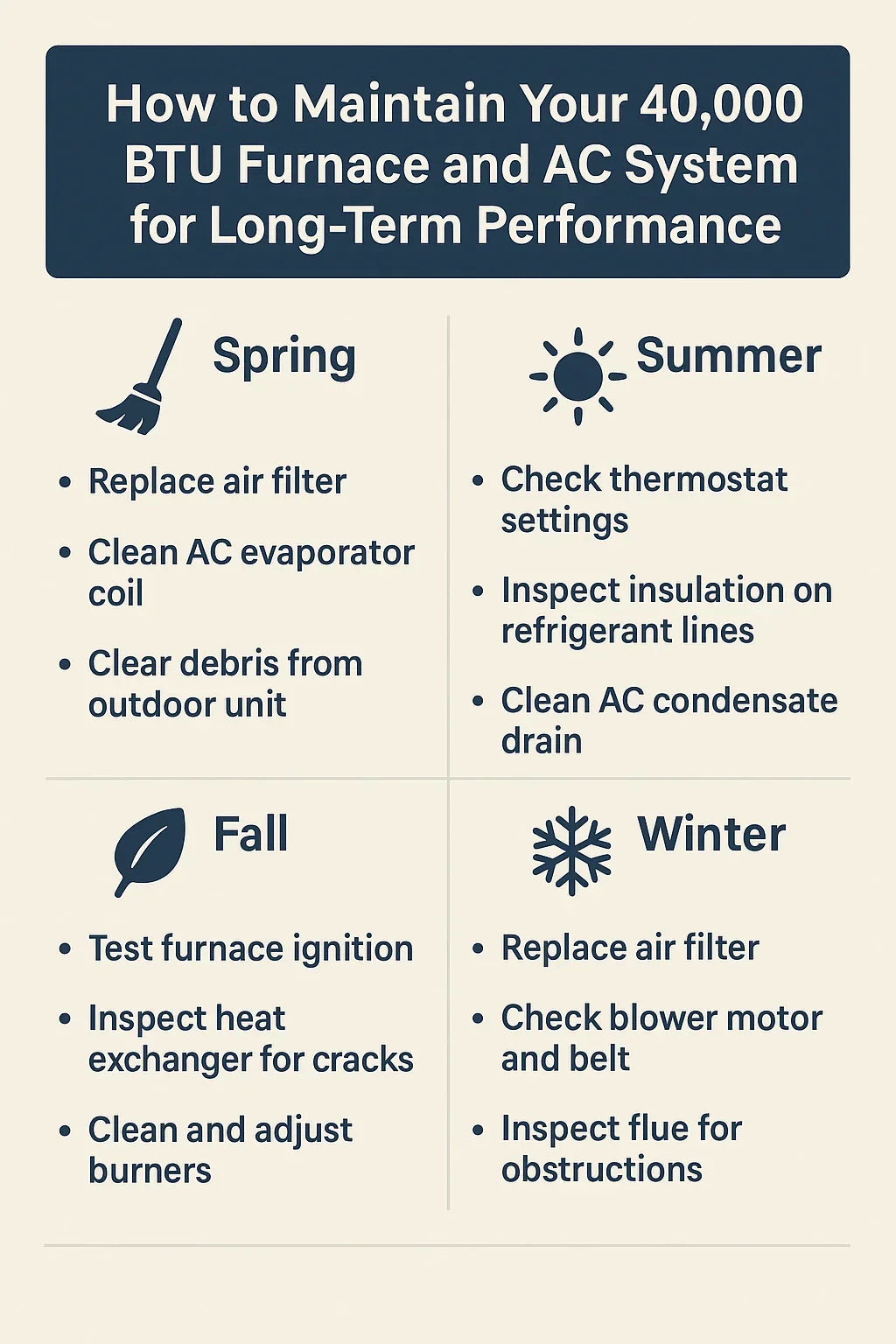 How to Maintain Your 40,000 BTU Furnace and AC System for Long-Term Performance