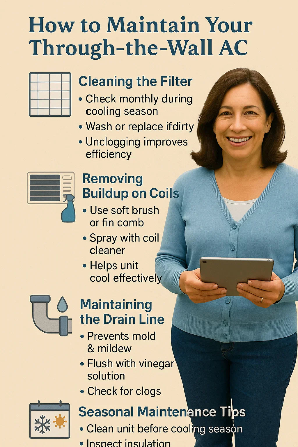 How to Maintain Your Through-the-Wall AC: Filters, Coils, and Seasonal Tips