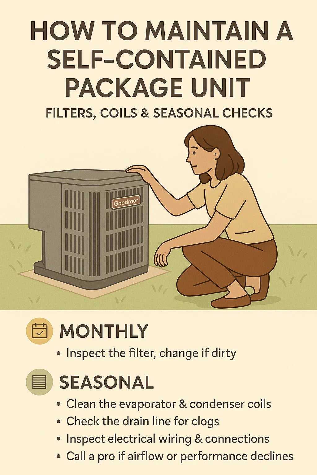 How to Maintain a Self-Contained Package Unit: Filters, Coils & Seasonal Checks