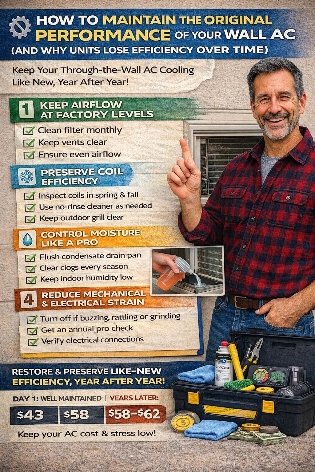 How to Maintain the Original Performance of Your Wall AC (and Why Units Lose Efficiency Over Time)