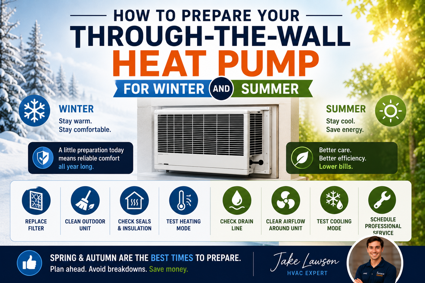 How to Prepare Your Through-the-Wall Heat Pump for Winter and Summer