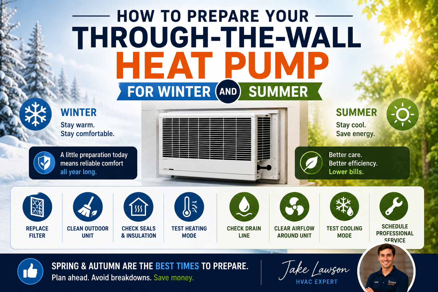 How to Prepare Your Through-the-Wall Heat Pump for Winter and Summer