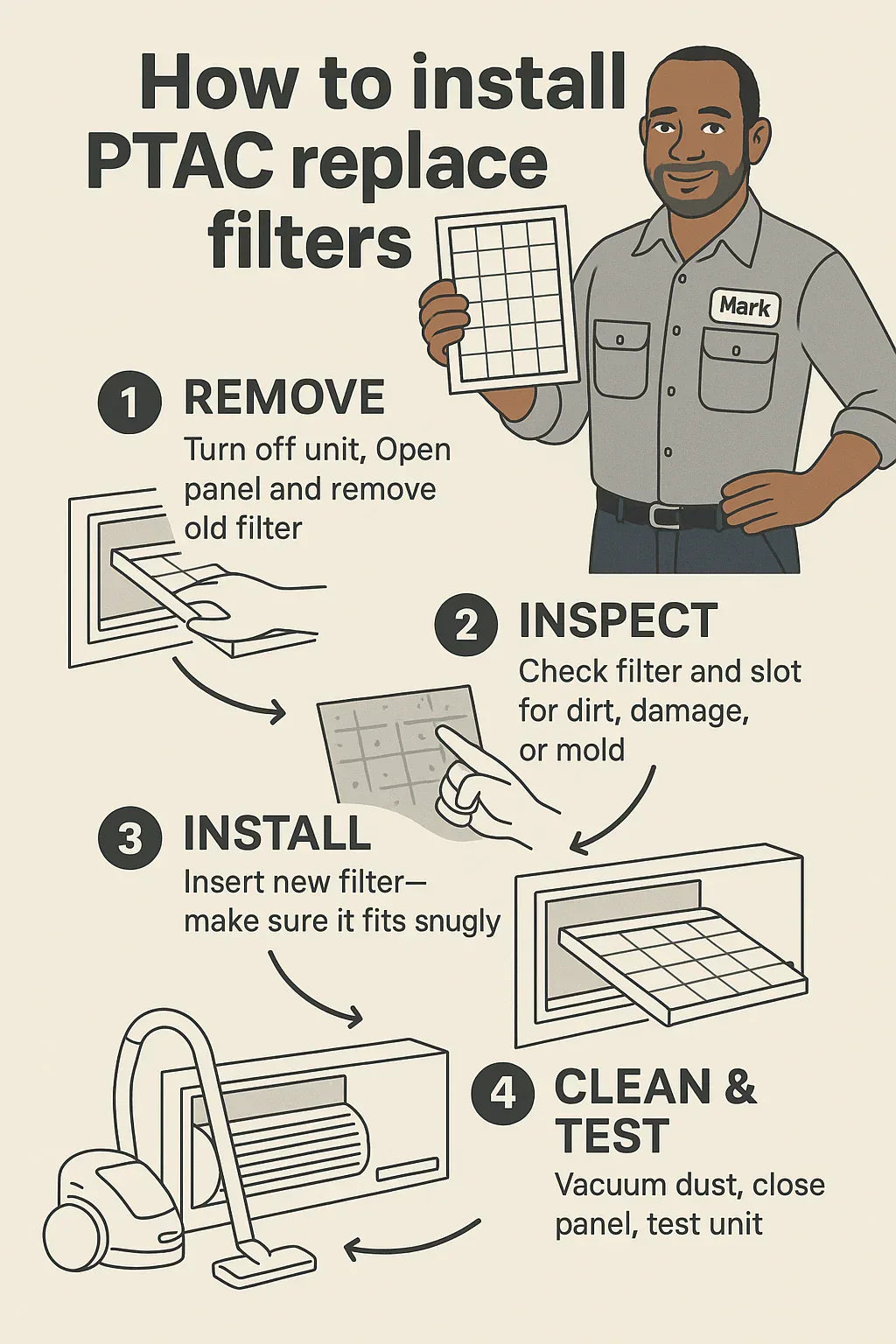 How to Properly Install PTAC Replacement Filters A Step-by-Step Guide. A hands-on walkthrough from Mark