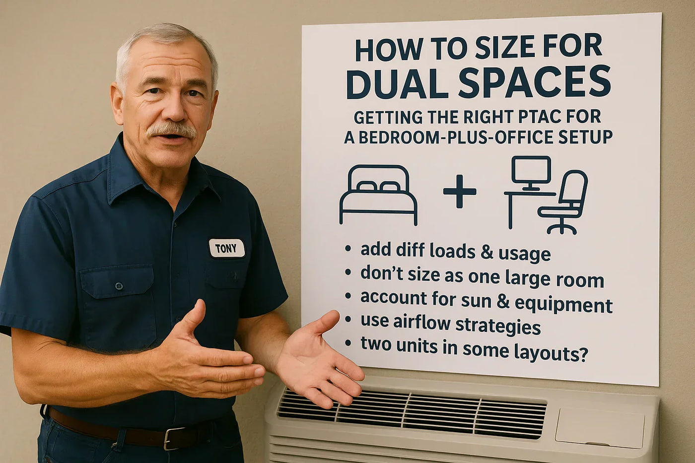 How to Size for Dual Spaces: Getting the Right PTAC for a Bedroom-Plus-Office Setup