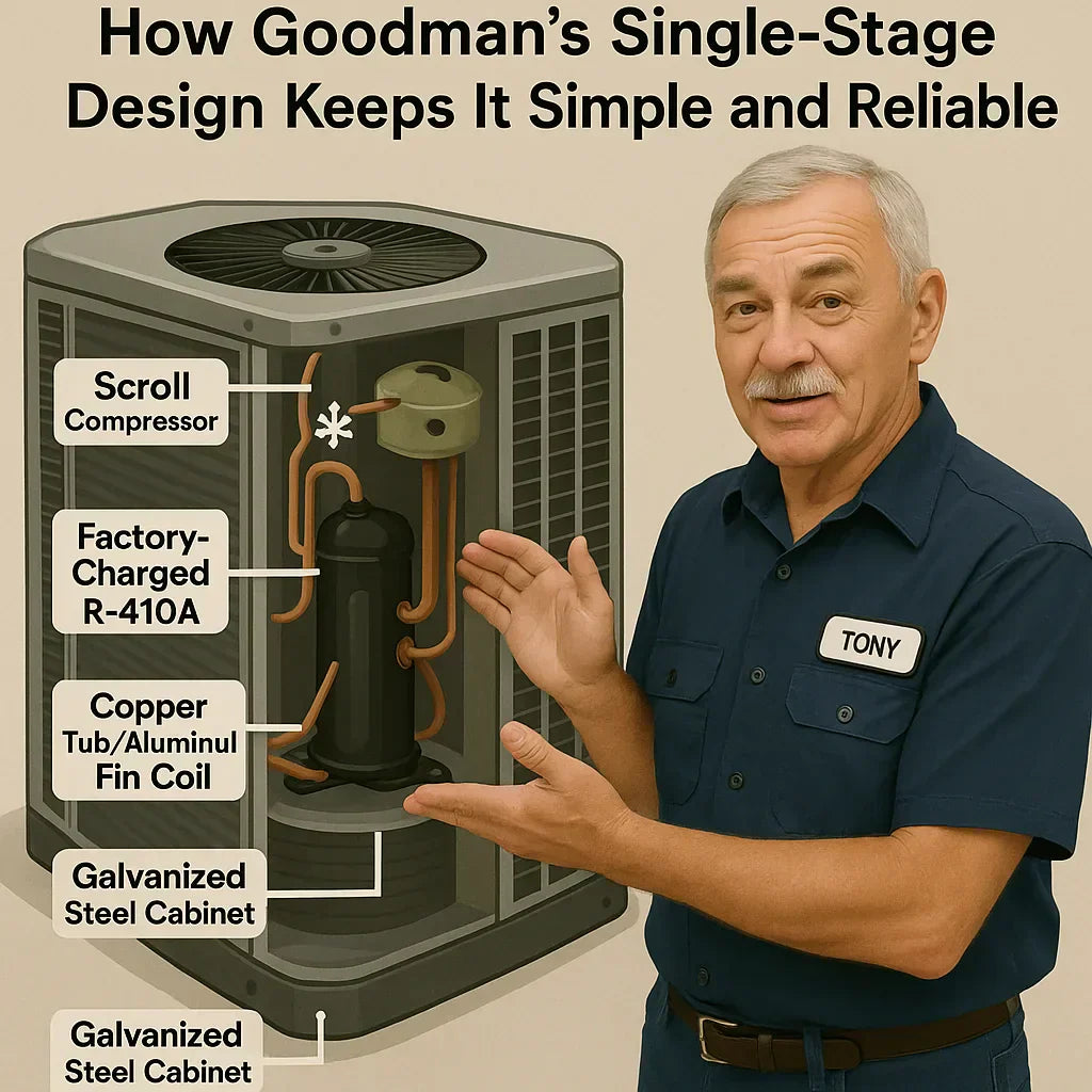 Inside the GSXN402410: How Goodman’s Single-Stage Design Keeps It Simple and Reliable