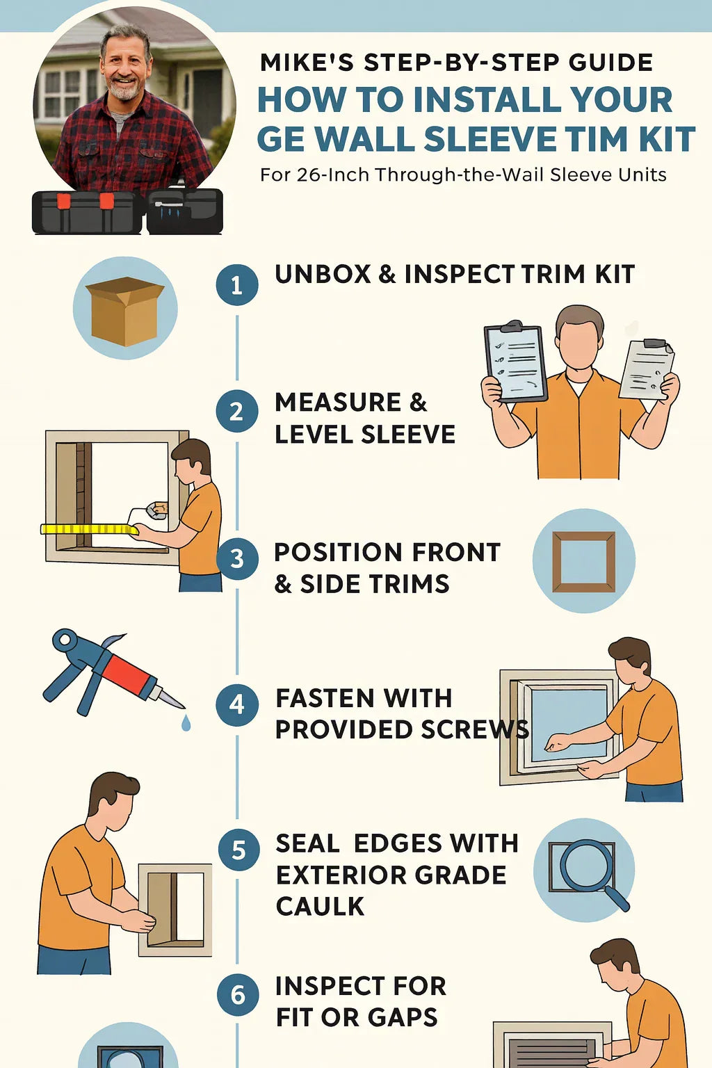 Installation Guide How to Install the GE Wall Sleeve Trim Kit (RAK27) Step by Step