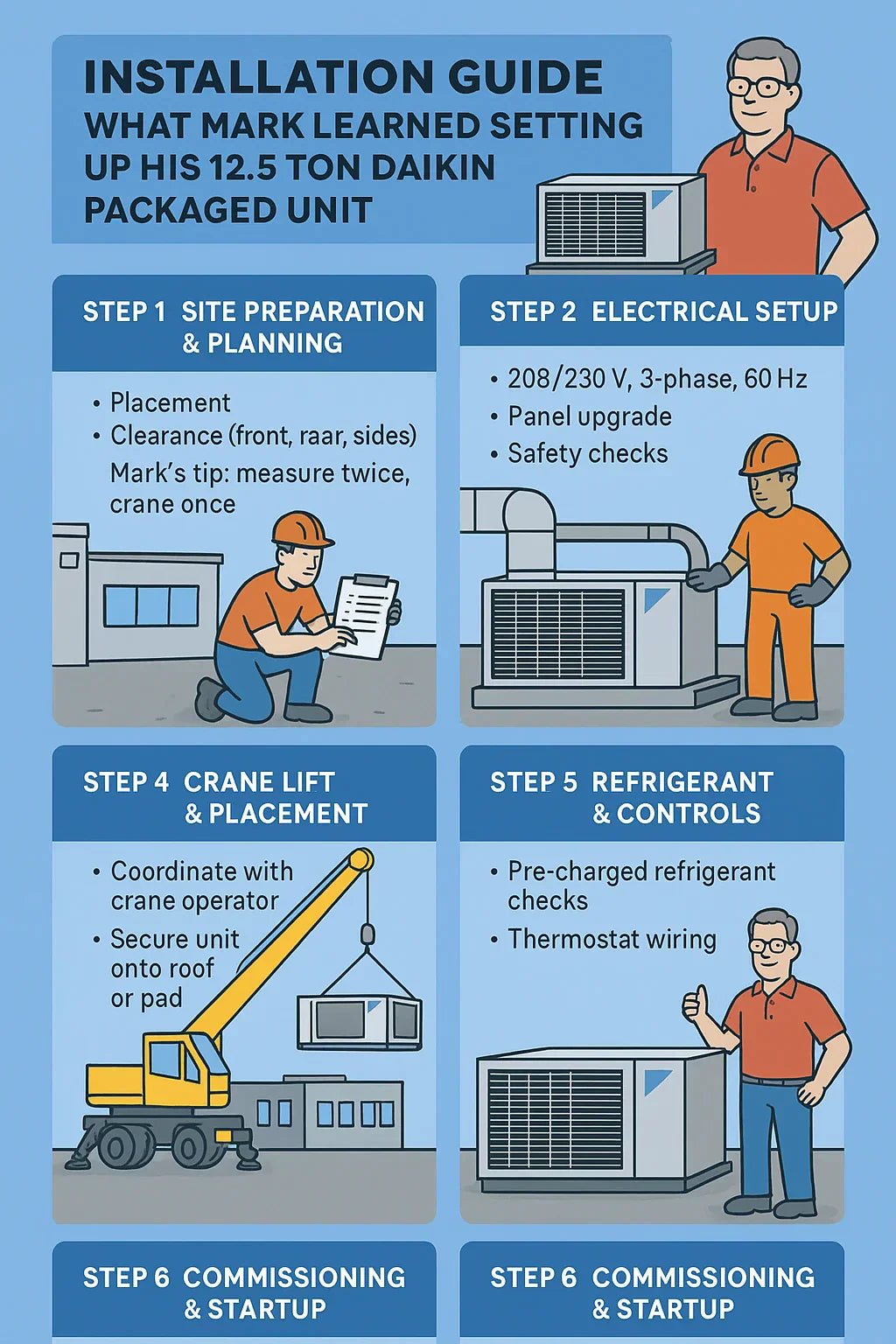 Installation Guide What Mark Learned Setting Up His 12.5 Ton Daikin Packaged Unit