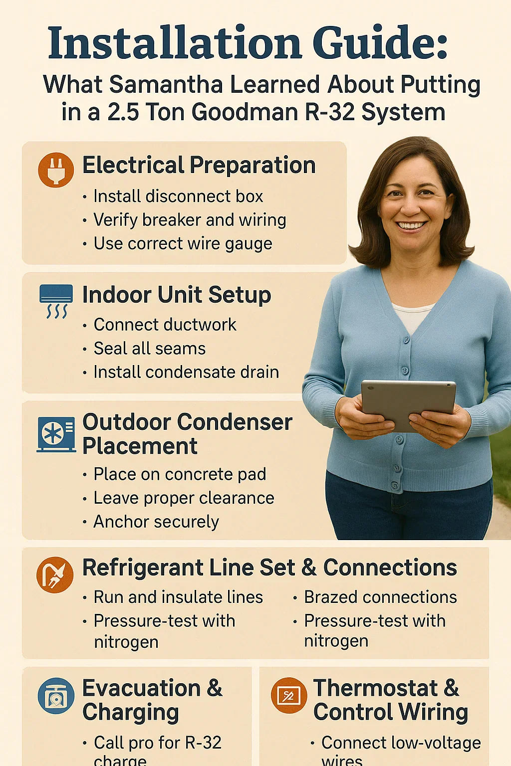 Installation Guide: What Samantha Learned About Putting in a 2.5 Ton Goodman R-32 System