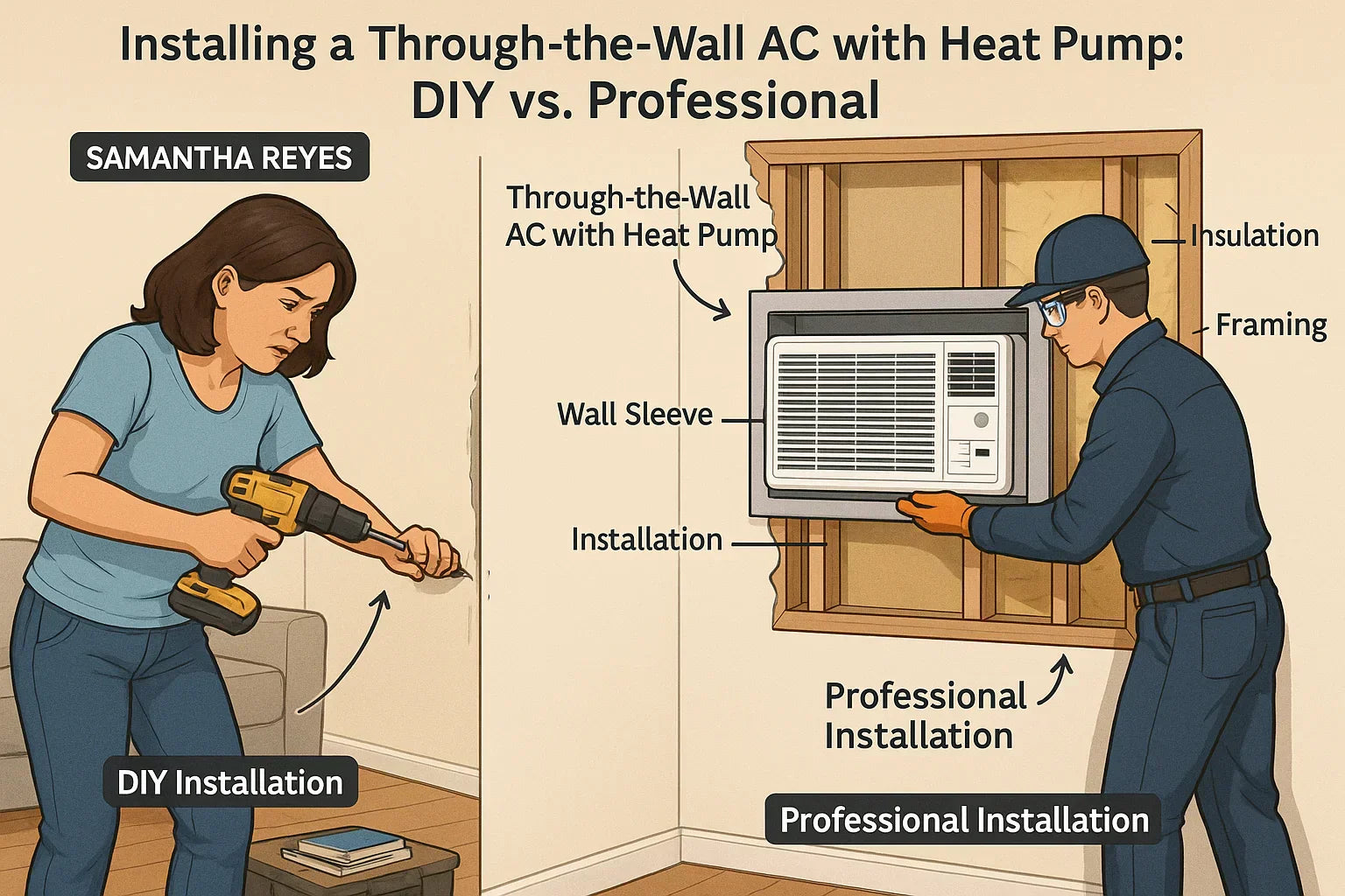 Is It Better to Hire a Professional or Do It Yourself to Install a Through-the-Wall AC with Heat Pump?