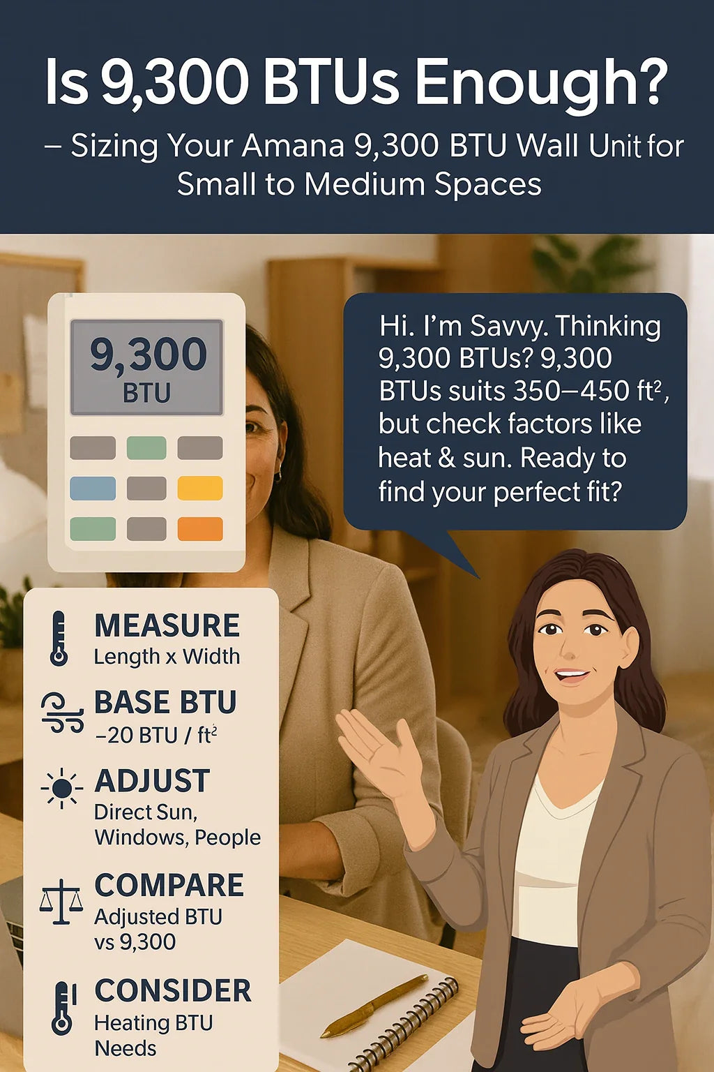 Is 9,300 BTUs Enough? Sizing Your Amana Wall AC/Heater for Small to Medium Spaces