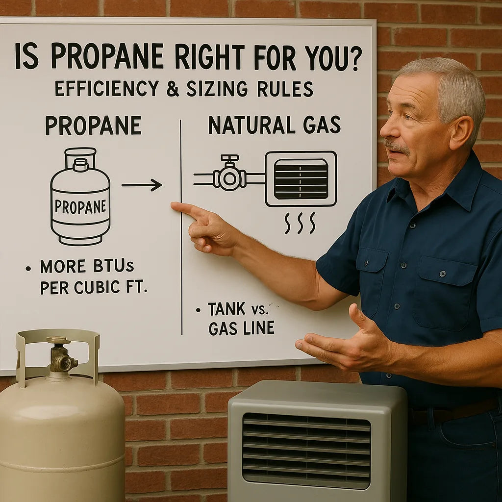 Is Propane Right for You? Comparing Propane vs. Natural Gas Heater Efficiency and Sizing Rules