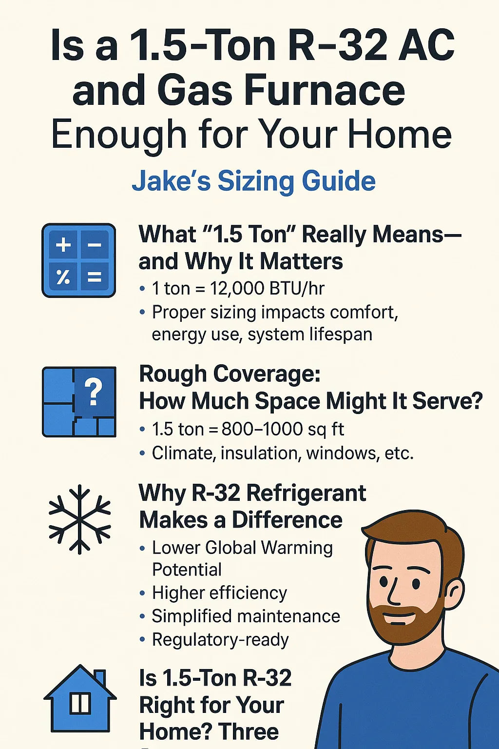 Is a 1.5‑Ton R‑32 AC and Gas Furnace Enough for Your Home Jake’s Sizing Guide