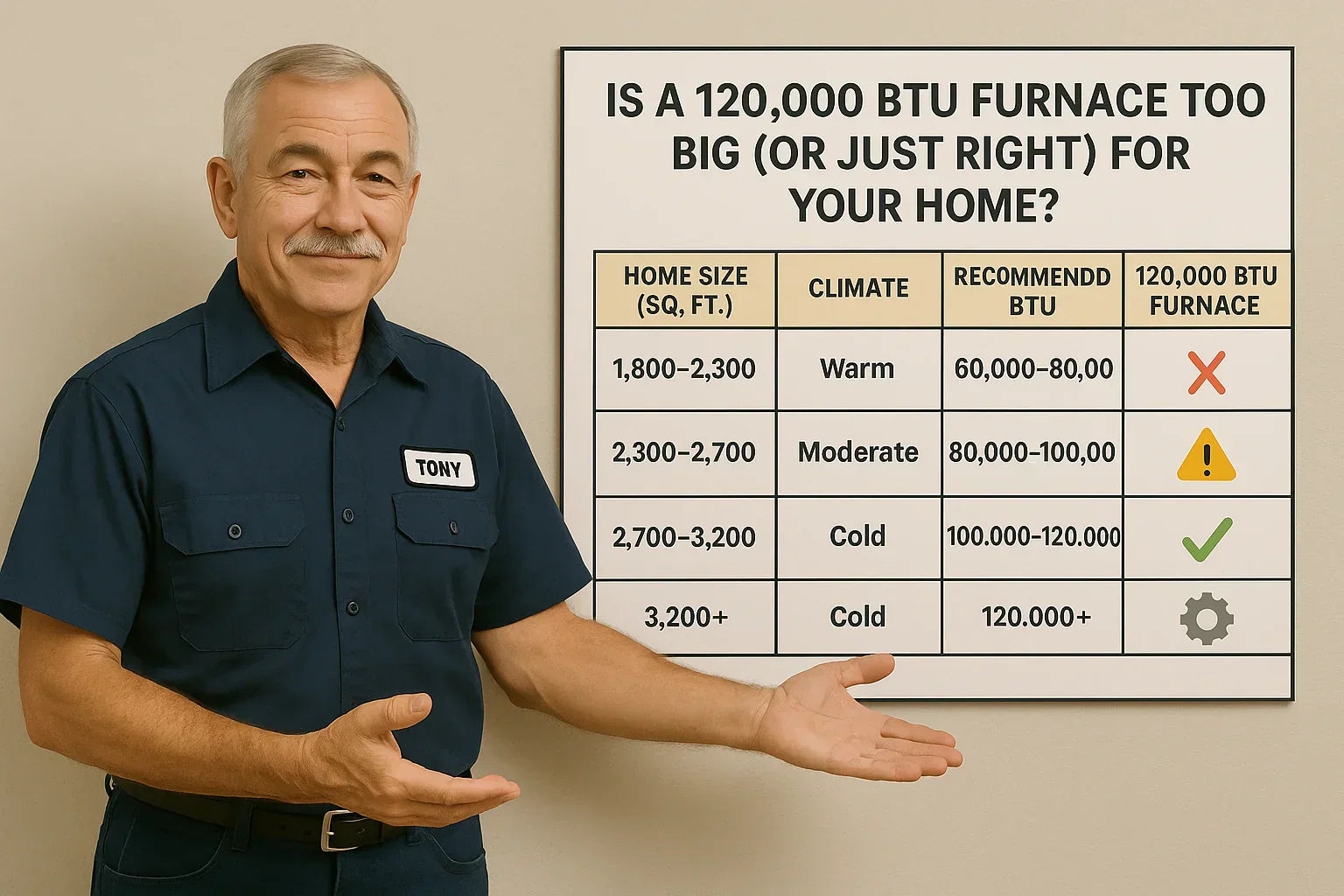 Is a 120,000 BTU Furnace Too Big (or Just Right) for Your Home