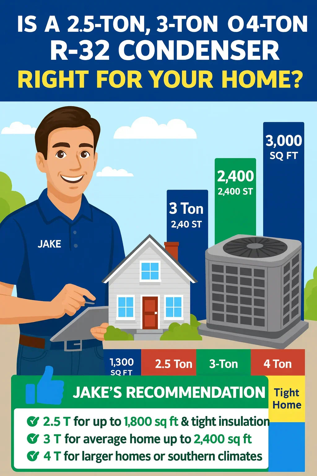 Is a 2.5-Ton, 3-Ton, or 4-Ton R-32 Condenser Right for Your Home?