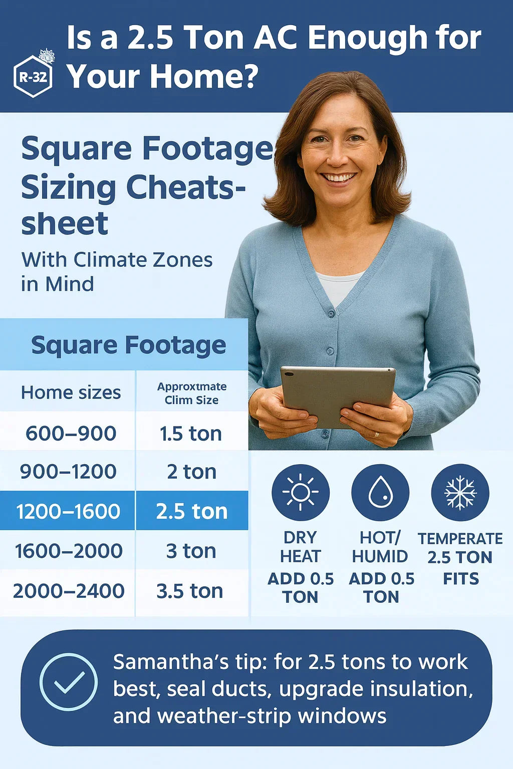 Is a 2.5 Ton AC Enough for Your Home? Sizing with R-32 in Mind