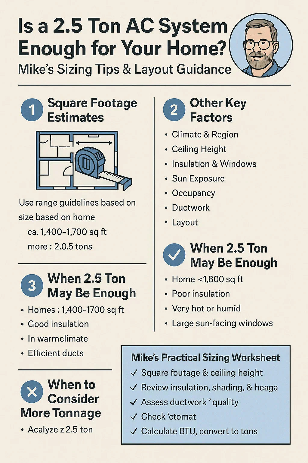 Is a 2.5 Ton AC System Enough for Your Home? Mike’s Sizing Tips & Layout Guidance
